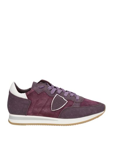 Philippe Model Woman Sneakers Plum Size 8 Soft Leather In Purple