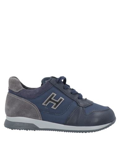 Shop Hogan Toddler Boy Sneakers Blue Size 10c Textile Fibers, Leather