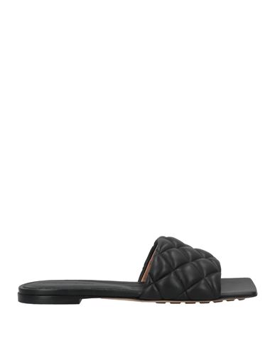 Bottega Veneta Woman Sandals Black Size 11 Soft Leather In Black