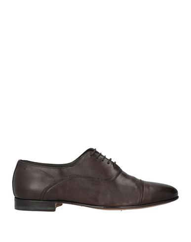 Santoni Man Lace-up Shoes Dark Brown Size 12 Soft Leather