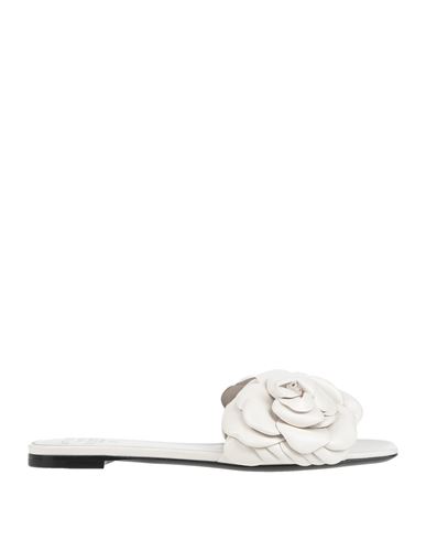 Valentino Garavani Woman Sandals Ivory Size 8 Soft Leather In White