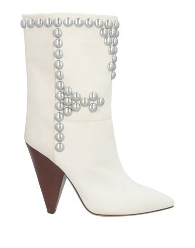Isabel Marant Woman Ankle Boots Off White Size 6.5 Calfskin In Off White
