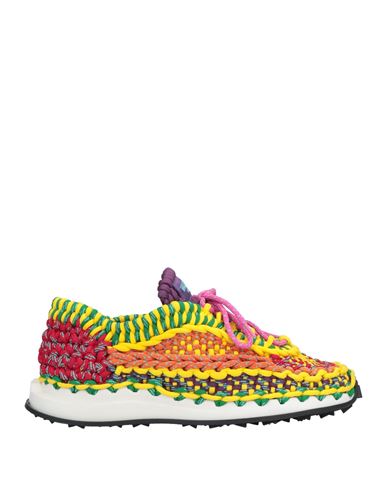 Valentino Garavani Man Sneakers Yellow Size 9 Textile Fibers In Yellow