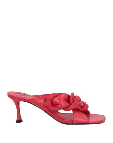 N°21 Woman Sandals Red Size 8 Soft Leather