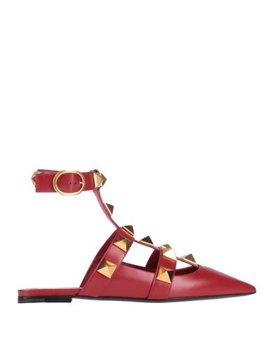 Valentino Garavani Woman Ballet Flats Red Size 7 Soft Leather In Red