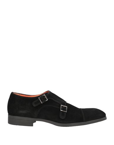 Santoni Man Loafers Black Size 13 Leather In Black