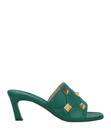 Shop Valentino Garavani Woman Sandals Emerald Green Size 7 Leather