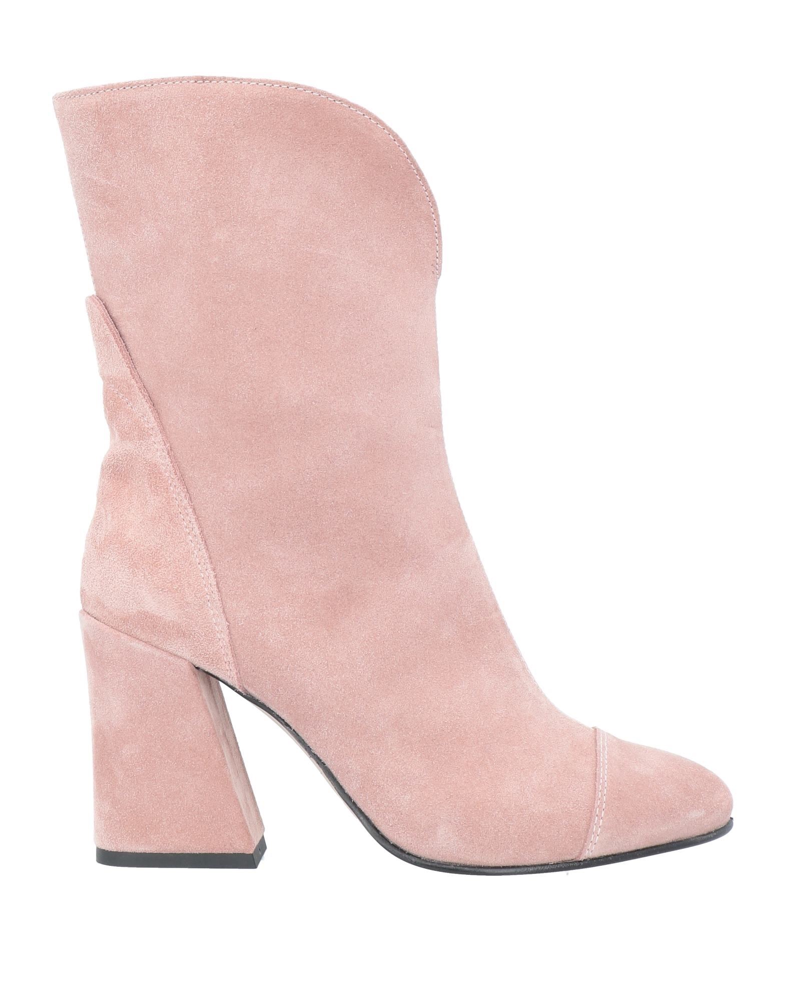 light pink suede booties