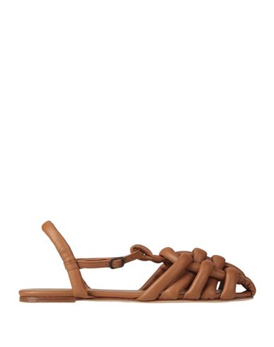 Hereu Women Leather Sandals In Brown