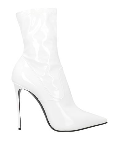 Le Silla Woman Ankle Boots White Size 10 Leather, Textile Fibers In White