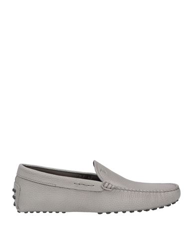 Tod's Man Loafers Light Grey Size 9 Leather In Grey