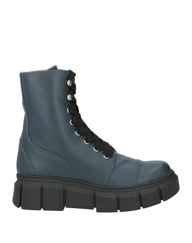 Alohas Woman Ankle Boots Navy Size 9 Leather In Blue
