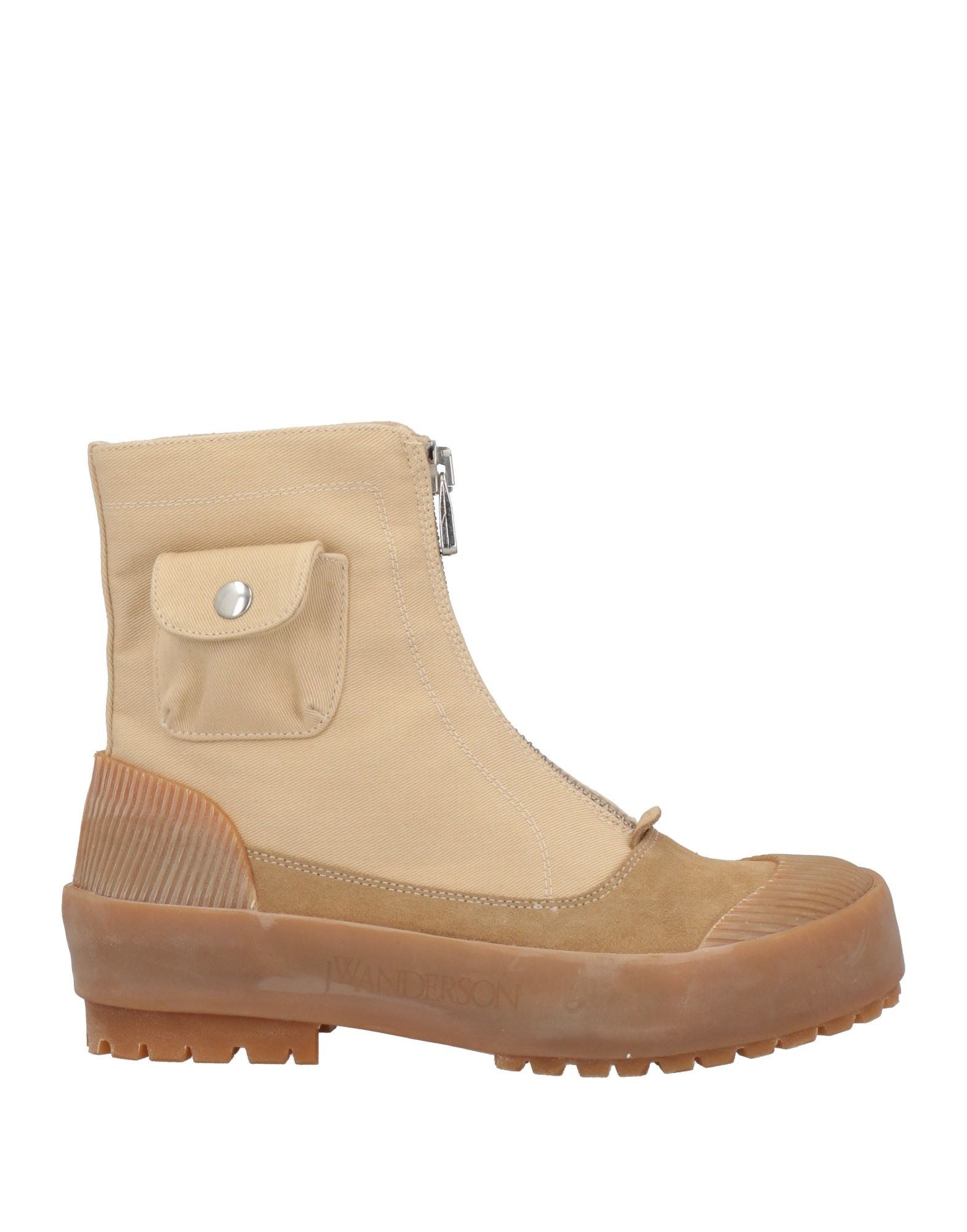 Shop Jw Anderson Woman Ankle Boots Sand Size 6 Textile Fibers, Soft Leather In Beige