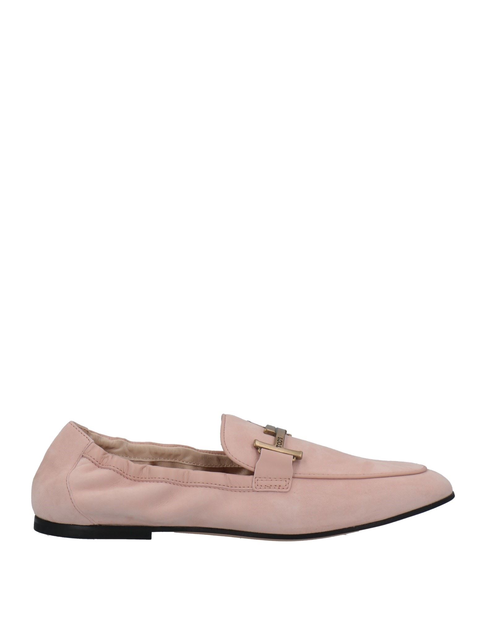 Shop Tod's Woman Loafers Light Pink Size 5.5 Soft Leather