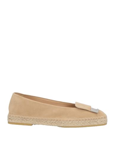 Sergio Rossi Woman Espadrilles Sand Size 7 Leather In Neutral