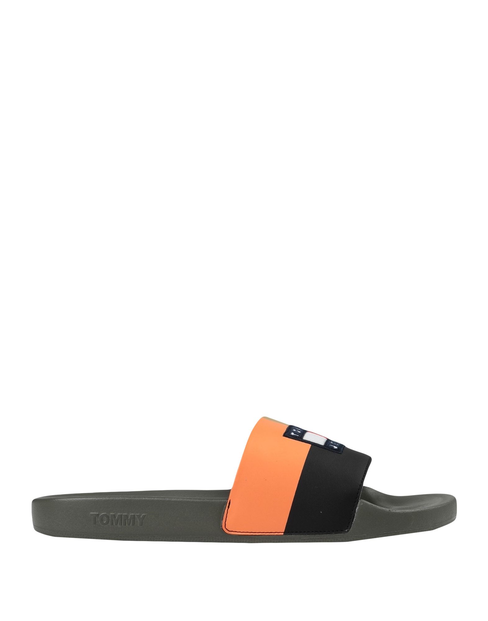 《セール開催中》TOMMY JEANS メンズ サンダル ミリタリーグリーン 40 ポリウレタン 62% / ポリエステル 38% CORDUROY COLOR BLOCK POOL SLIDES