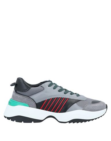 N9000 Italia Man Sneakers Grey Size 7 Soft Leather, Textile fibers