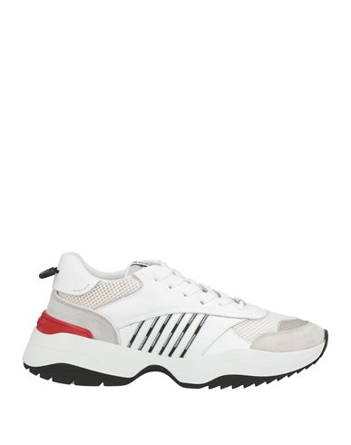 Dsquared2 Man Sneakers White Size 9 Leather, Textile Fibers In White