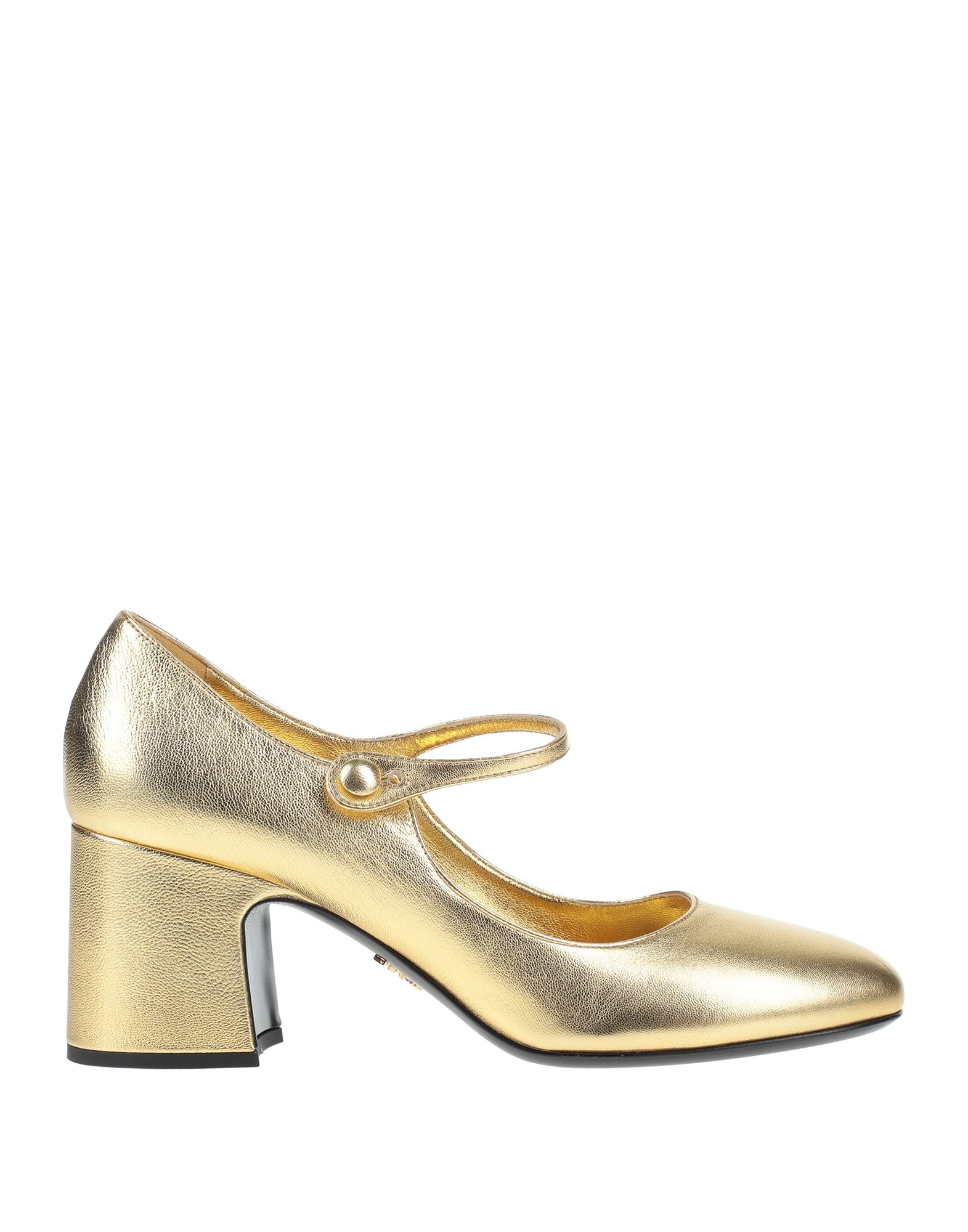 prada gold pumps