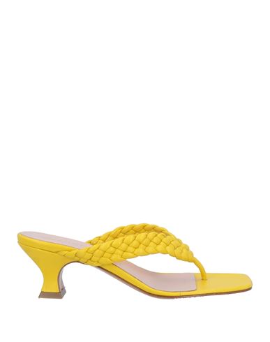 Anna F . Woman Thong Sandal Yellow Size 11 Soft Leather