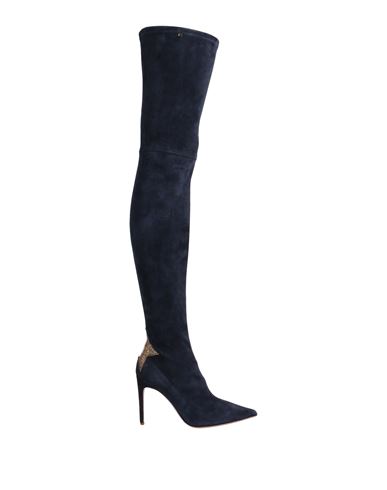 Shop Elisabetta Franchi Woman Boot Navy Blue Size 8 Soft Leather