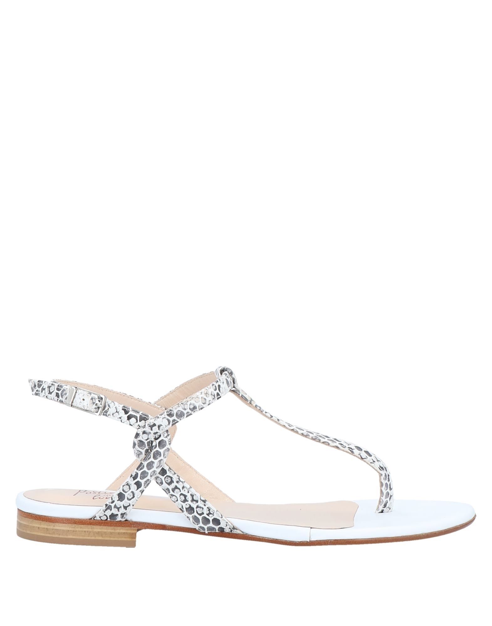 Positano In Love Toe Strap Sandals In White | ModeSens