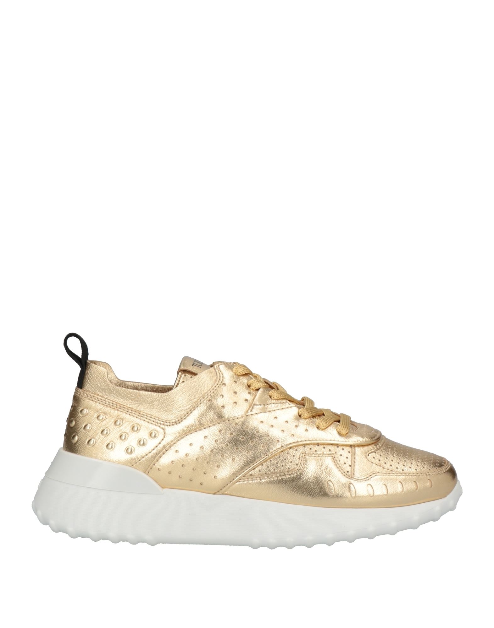 TOD'S TOD'S WOMAN SNEAKERS GOLD SIZE 7.5 LEATHER