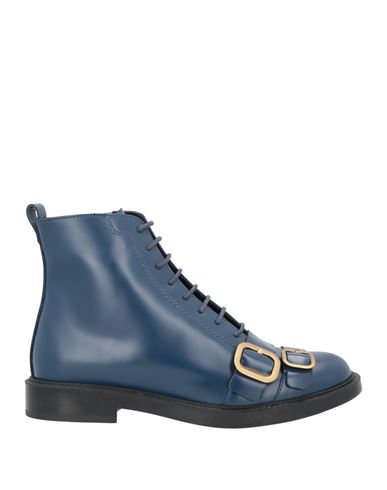 Tod's Woman Ankle Boots Blue Size 8 Leather