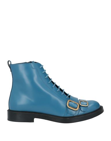 Tod's Woman Ankle Boots Light Blue Size 9 Leather