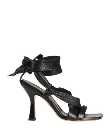 Aldo Castagna Woman Sandals Black Size 6 Soft Leather