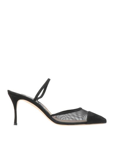 Sergio Rossi Woman Pumps Black Size 6 Leather, Textile Fibers In Black