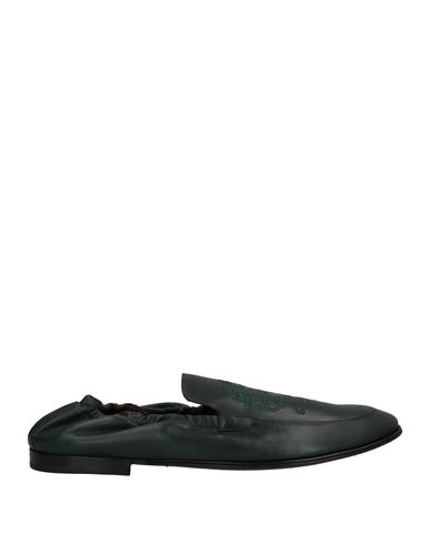 Dolce & Gabbana Man Loafers Dark Green Size 9 Calfskin