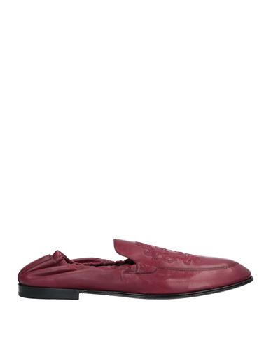 Shop Dolce & Gabbana Man Loafers Burgundy Size 8 Calfskin In Red