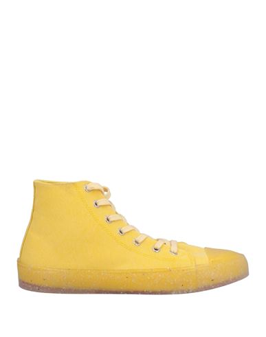Love Moschino Woman Sneakers Yellow Size 9 Textile Fibers