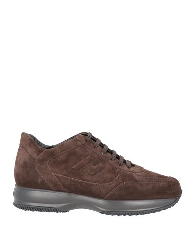 Hogan Man Sneakers Dark Brown Size 8 Soft Leather