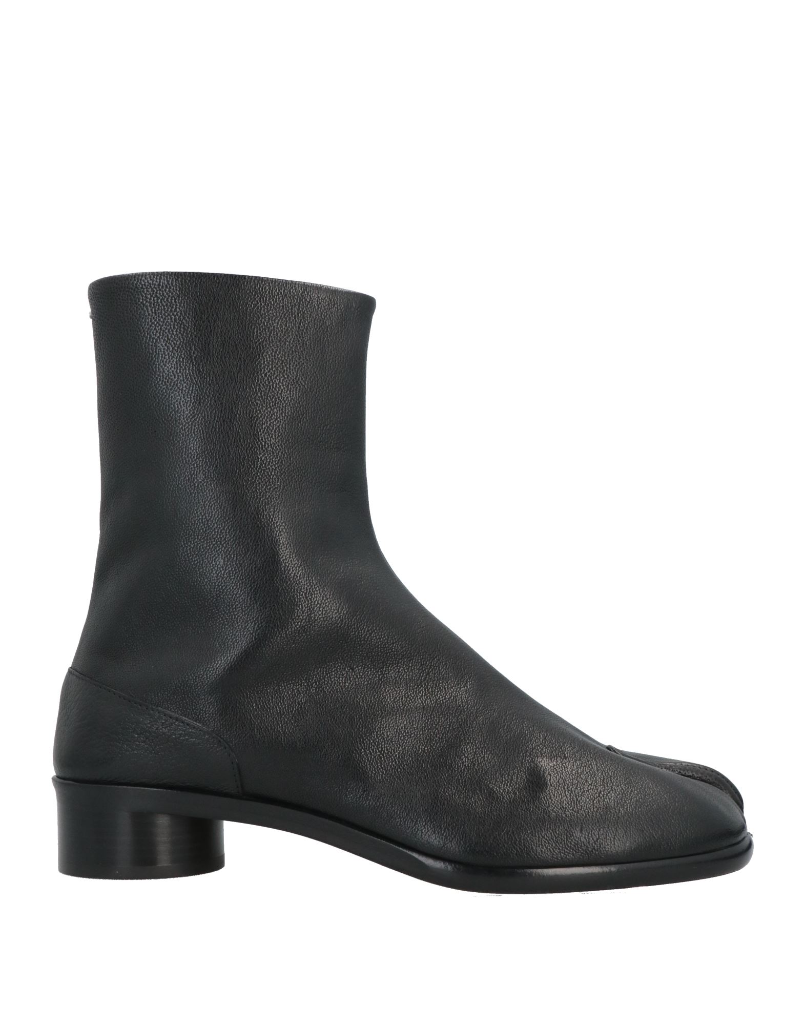 Maison Margiela Tabi Split-toe Textured-leather Boots In Black