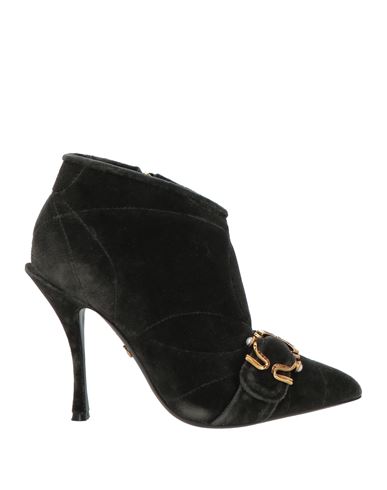 Dolce & Gabbana Woman Ankle Boots Dark Green Size 6.5 Cotton, Elastane