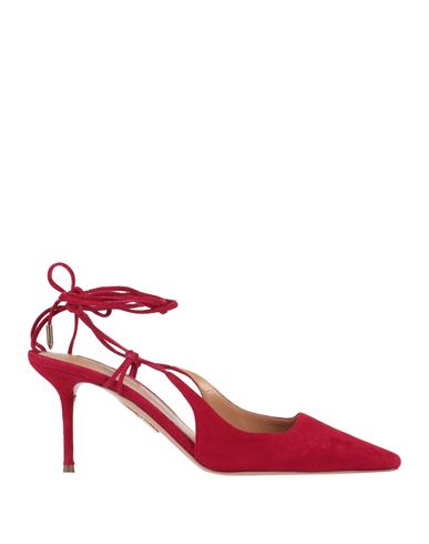 Aquazzura Woman Pumps Brick Red Size 7.5 Soft Leather