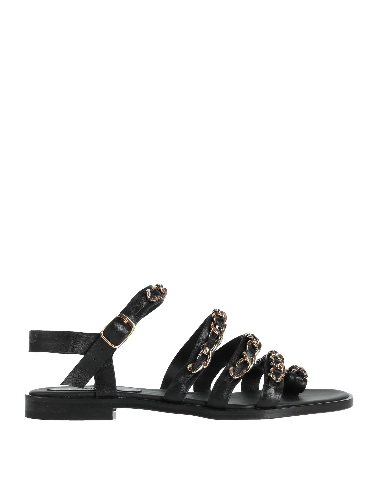 Dondup Toe Strap Sandals In Black