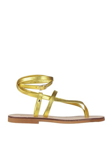 Chatulle Woman Thong Sandal Yellow Size 8 Soft Leather