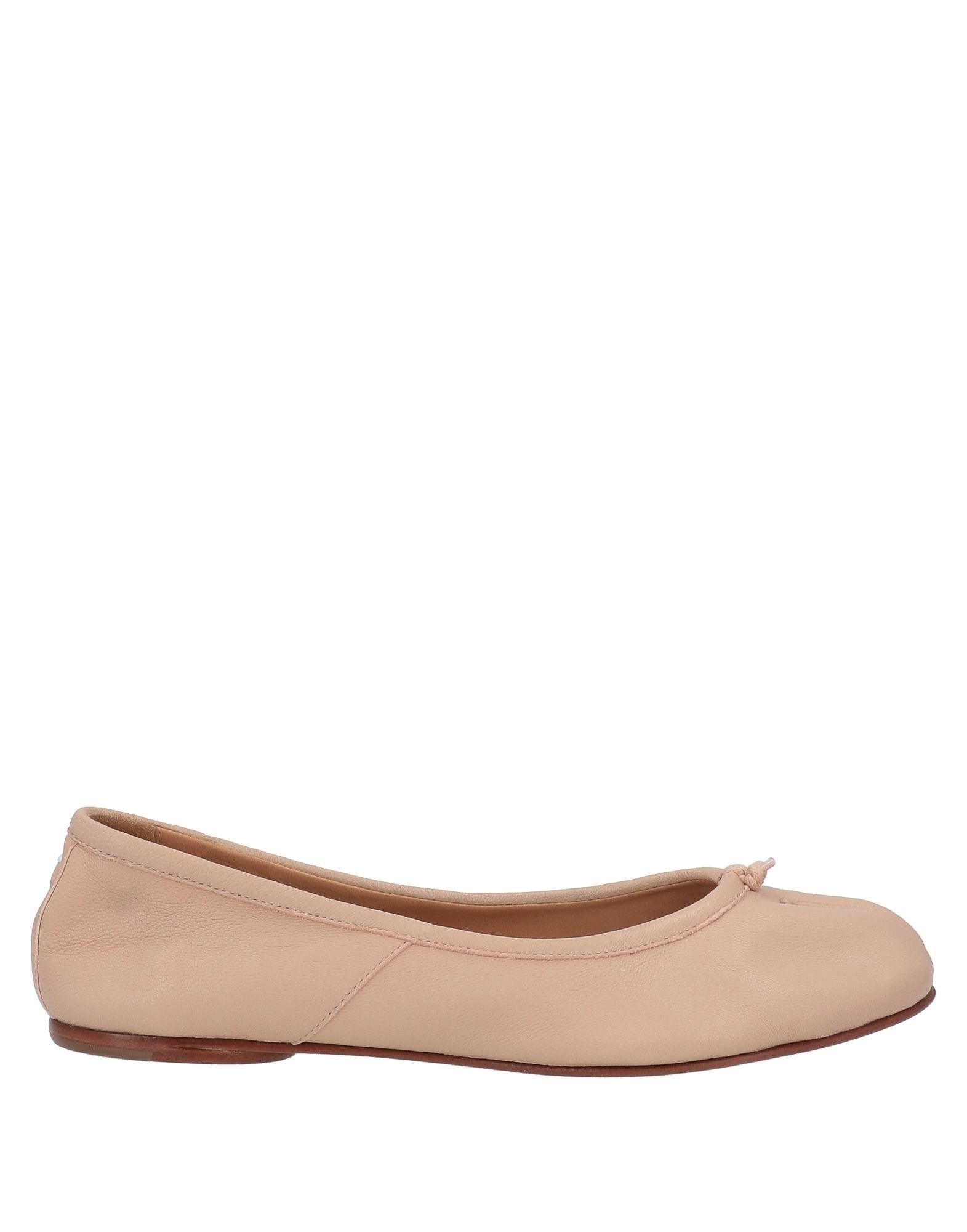 Maison Margiela Tabi Leather Ballet Flats In Blush