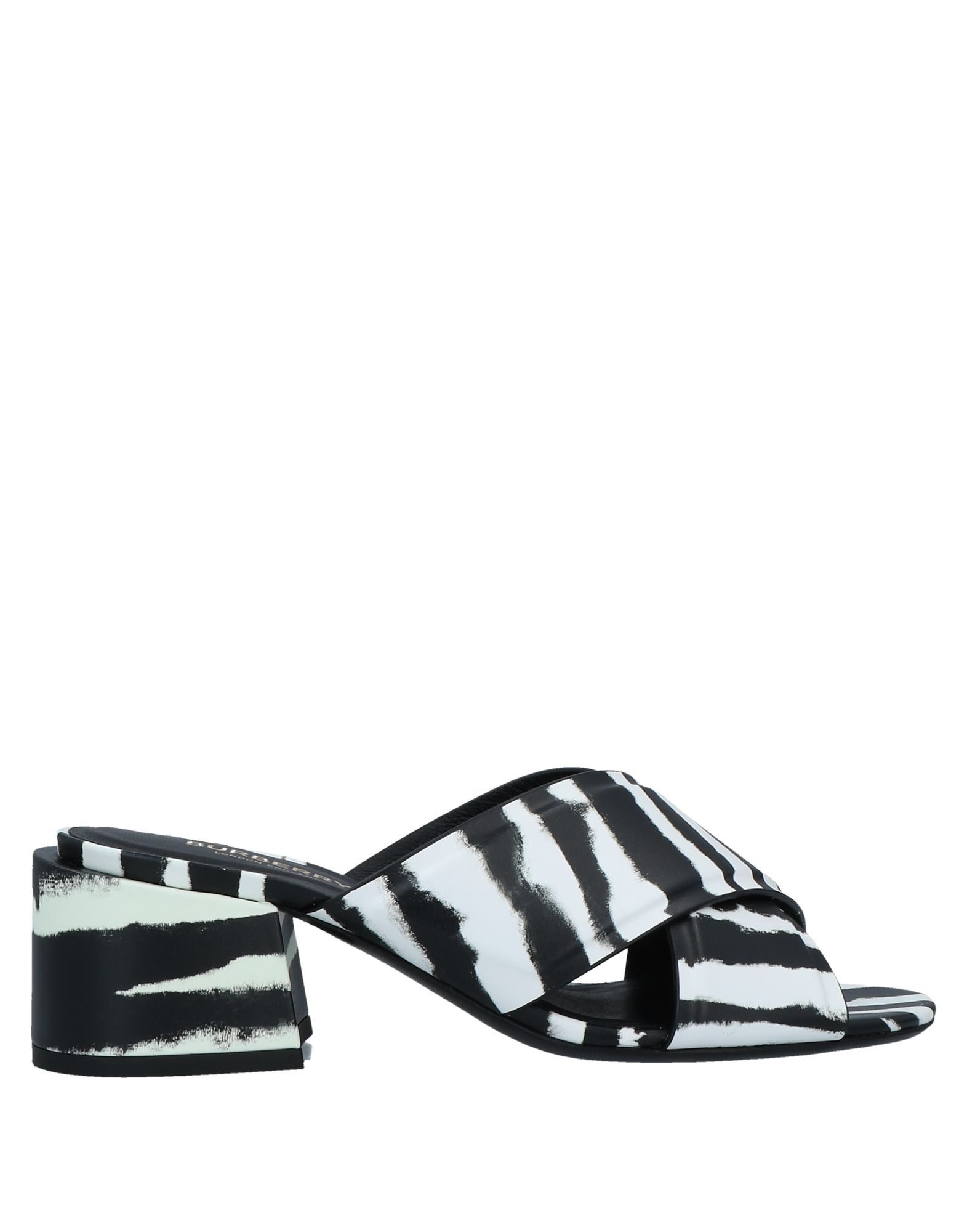 Burberry Ladies Zebra Print Leather Sandals In Black,white ModeSens