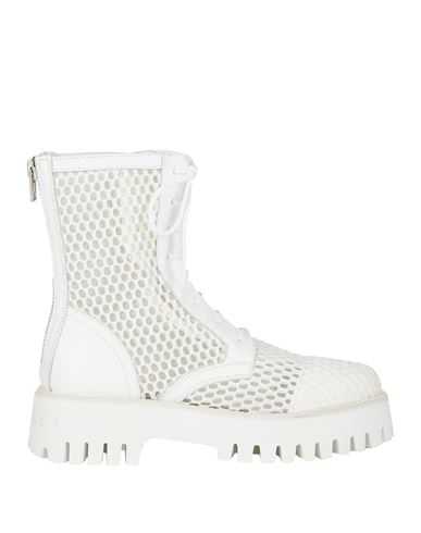 Casadei Woman Ankle Boots White Size 9 Leather, Textile Fibers