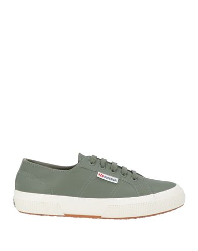 Superga Woman Sneakers Military Green Size 6.5 Soft Leather In Gray