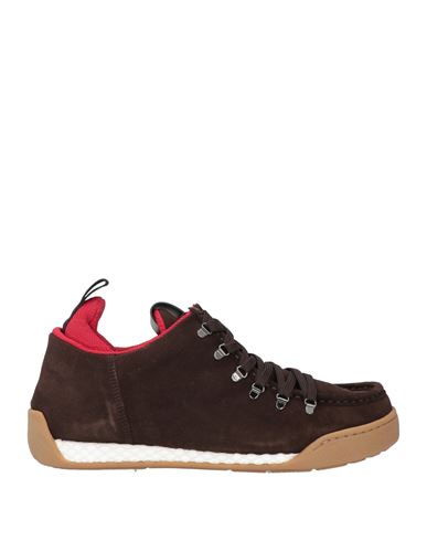Valentino Garavani Man Sneakers Dark Brown Size 9 Soft Leather, Textile Fibers