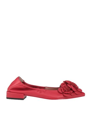 Daniele Ancarani Woman Ballet Flats Red Size 8 Soft Leather
