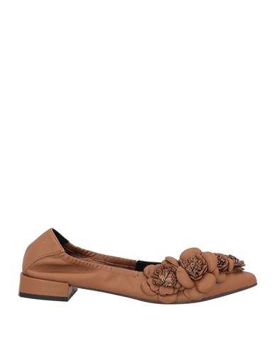 Daniele Ancarani Woman Ballet Flats Camel Size 10 Soft Leather In Beige