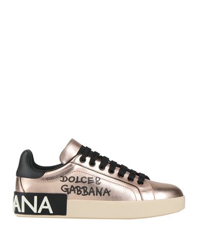 Shop Dolce & Gabbana Woman Sneakers Copper Size 5.5 Soft Leather In Orange