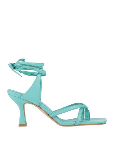 Ovyè Ovyé Woman Thong Sandal Turquoise Size 8 Leather In Multi