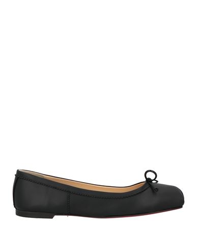 Christian Louboutin Mamadrague Patent Bow Red Sole Ballerina Flats In Black